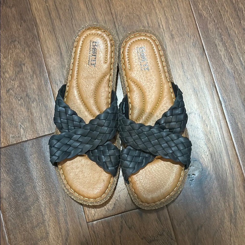 Born Black and Tan Braided Sandals